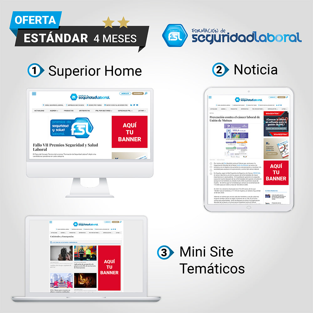Campaña de banners en revista Formación de Seguridad Laboral 2023
